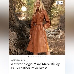 Anthropologie faux leather dress Sz  xs